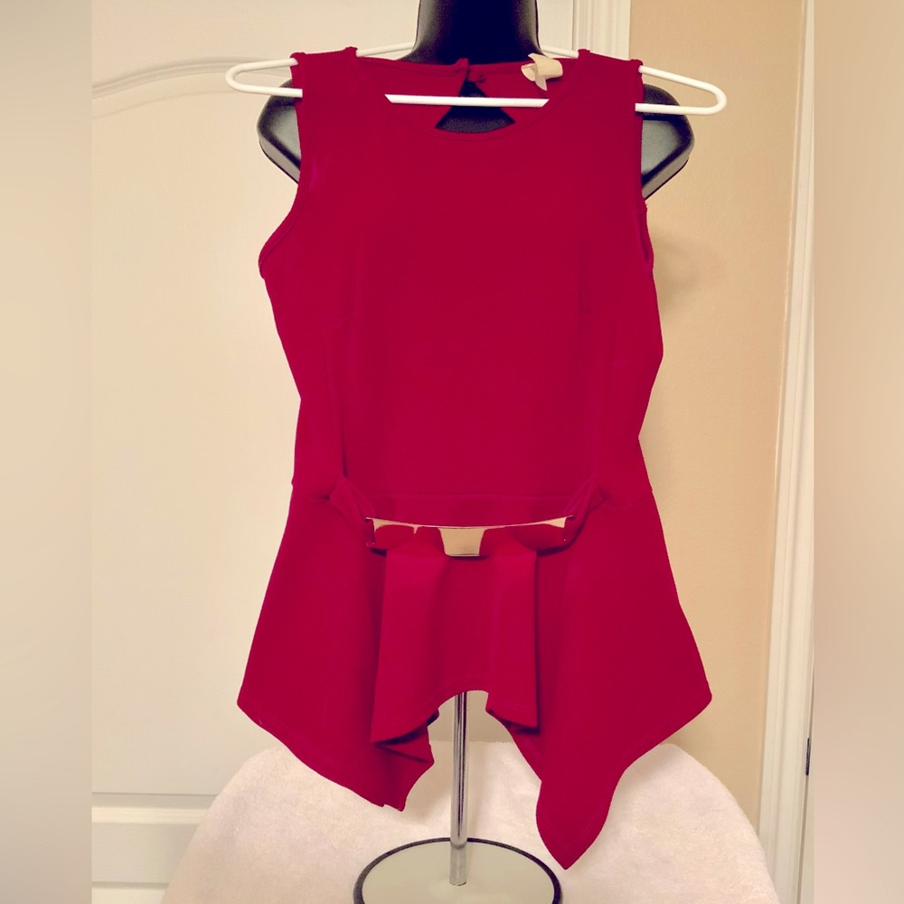 Peplum size large cranberry peplum tank top